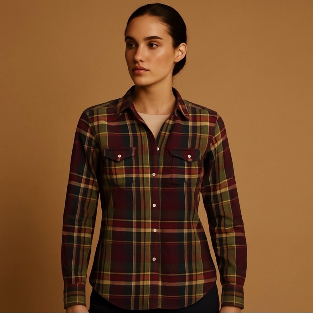 American Eagle Outfitters Plaid Flannel Shirt Women Size 4 Y2K